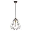 Geometric Shade Mini Pendants 1 Light Bronze Mini Pendant by Livex Lighting