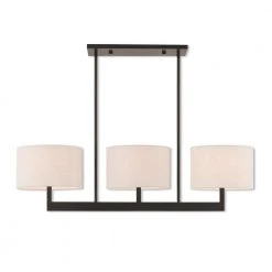 Hayworth 3 Light Bronze Linear Chandelier by Livex Lighting