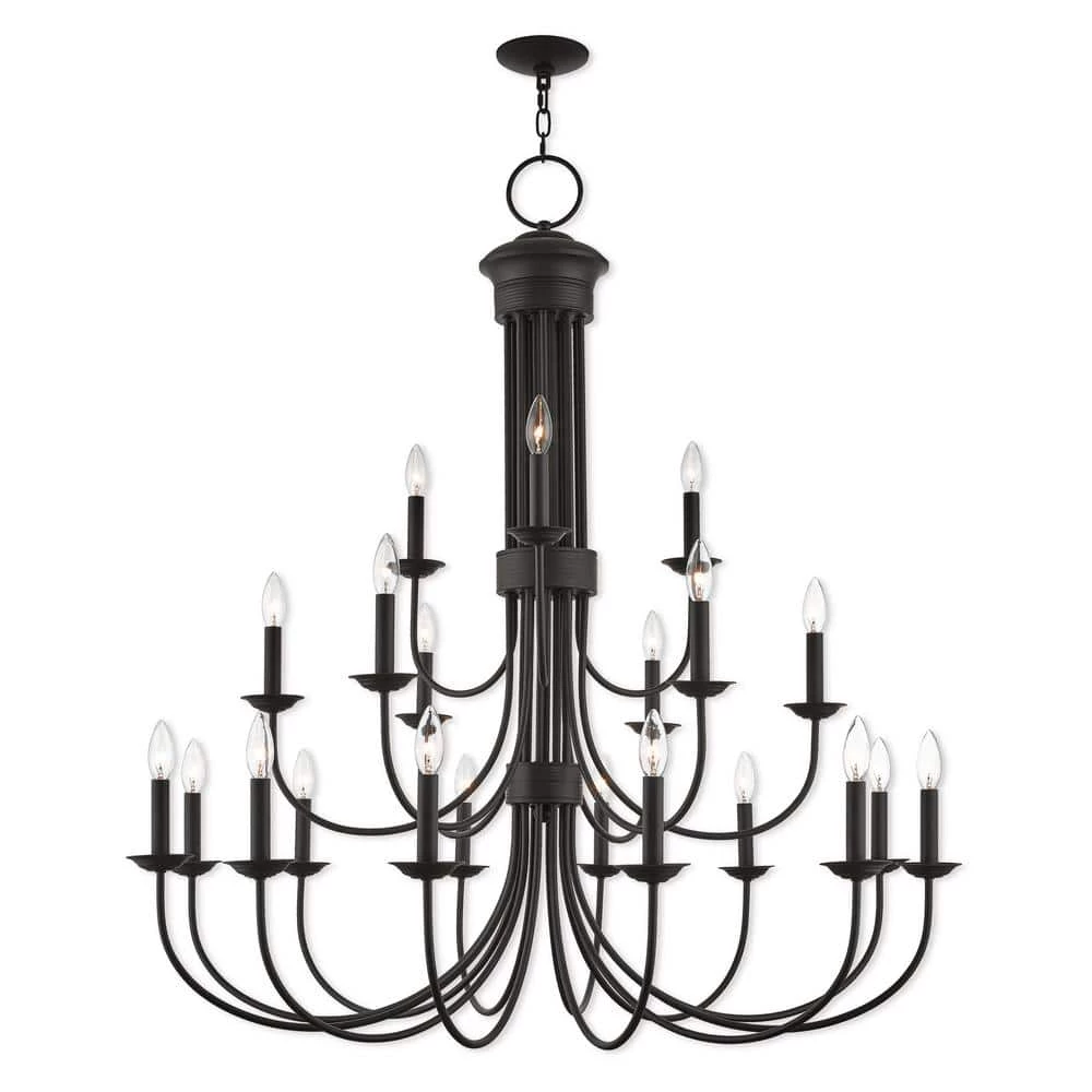 Estate 21 Light Bronze Foyer Chandelier by Livex Lighting 1 Estate 21 Light Bronze Foyer Chandelier by Livex Lighting