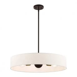 Venlo 5 Light Bronze with Antique Brass Accents Pendant by Livex Lighting -Livex Lighting shop bronze livex lighting chandeliers 46035 07 1f 1000