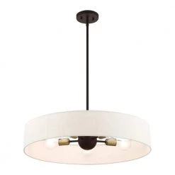 Venlo 5 Light Bronze with Antique Brass Accents Pendant by Livex Lighting -Livex Lighting shop bronze livex lighting chandeliers 46035 07 44 1000