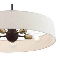 Venlo 5 Light Bronze with Antique Brass Accents Pendant by Livex Lighting -Livex Lighting shop bronze livex lighting chandeliers 46035 07 fa 1000