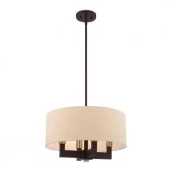 Cresthaven 4 Light Bronze with Antique Brass Accents Chandelier by Livex Lighting -Livex Lighting shop bronze livex lighting chandeliers 46164 07 1f 1000