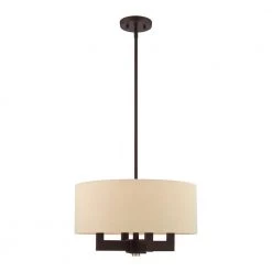 Cresthaven 4 Light Bronze with Antique Brass Accents Chandelier by Livex Lighting