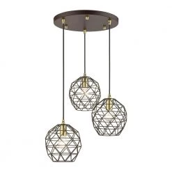 Geometrix 3 Light Bronze Pendant by Livex Lighting 18 Geometrix 3 Light Bronze Pendant by Livex Lighting -Livex Lighting shop bronze livex lighting chandeliers 46593 07 1f 1000
