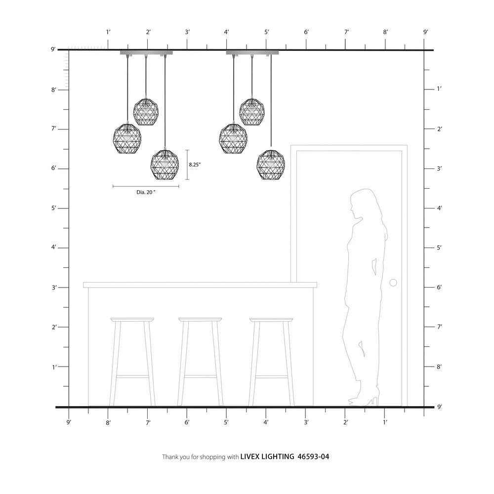 Geometrix 3 Light Bronze Pendant by Livex Lighting 5 Geometrix 3 Light Bronze Pendant by Livex Lighting - Image 5