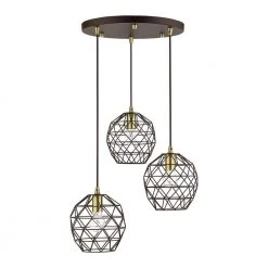 Geometrix 3 Light Bronze Pendant by Livex Lighting 16 Geometrix 3 Light Bronze Pendant by Livex Lighting -Livex Lighting shop bronze livex lighting chandeliers 46593 07 c3 1000