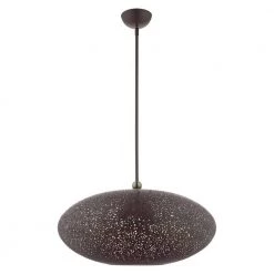 Charlton 3 Light Bronze with Antique Brass Accents Pendant by Livex Lighting -Livex Lighting shop bronze livex lighting chandeliers 49186 07 c3 1000