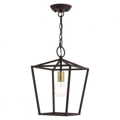 Devone 1 Light Bronze Convertible Pendant by Livex Lighting