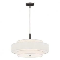 Meridian 5 Light Bronze Pendant by Livex Lighting -Livex Lighting shop bronze livex lighting chandeliers 50875 07 4f 1000