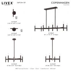 Copenhagen 5 Light Bronze Chandelier by Livex Lighting -Livex Lighting shop bronze livex lighting chandeliers 51175 07 d4 1000