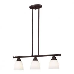 Somerville 3 Light Bronze Linear Chandelier by Livex Lighting -Livex Lighting shop bronze livex lighting chandeliers 53854 07 1f 1000