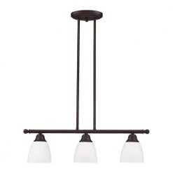 Somerville 3 Light Bronze Linear Chandelier by Livex Lighting -Livex Lighting shop bronze livex lighting chandeliers 53854 07 4f 1000
