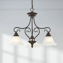 Coronado 3 Light Bronze Convertible Dinette Chandelier/Ceiling Mount by Livex Lighting -Livex Lighting shop bronze livex lighting chandeliers 6133 07 1d 1000