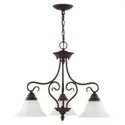 Coronado 3 Light Bronze Convertible Dinette Chandelier/Ceiling Mount by Livex Lighting -Livex Lighting shop bronze livex lighting chandeliers 6133 07 1f 1000