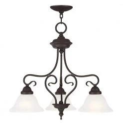 Coronado 3 Light Bronze Convertible Dinette Chandelier/Ceiling Mount by Livex Lighting