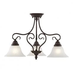 Coronado 3 Light Bronze Convertible Dinette Chandelier/Ceiling Mount by Livex Lighting -Livex Lighting shop bronze livex lighting chandeliers 6133 07 76 1000