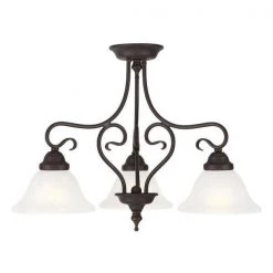 Coronado 3 Light Bronze Convertible Dinette Chandelier/Ceiling Mount by Livex Lighting -Livex Lighting shop bronze livex lighting chandeliers 6133 07 c3 1000