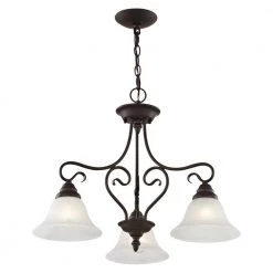 Coronado 3 Light Bronze Convertible Dinette Chandelier/Ceiling Mount by Livex Lighting -Livex Lighting shop bronze livex lighting chandeliers 6133 07 fa 1000