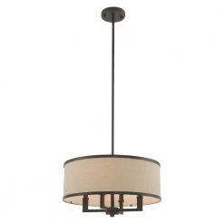 Park Ridge 4 Light Bronze Pendant Chandelier by Livex Lighting -Livex Lighting shop bronze livex lighting chandeliers 62613 07 1f 1000