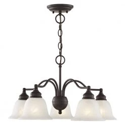 Essex 5 Light Bronze Convertible Dinette Chandelier/Semi Flush Mount by Livex Lighting