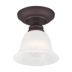 Essex 1 Light Bronze Semi Flush Mount by Livex Lighting -Livex Lighting shop bronze livex lighting flush mount lights 1350 07 1f 1000
