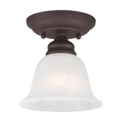 Essex 1 Light Bronze Semi Flush Mount by Livex Lighting -Livex Lighting shop bronze livex lighting flush mount lights 1350 07 4f 1000