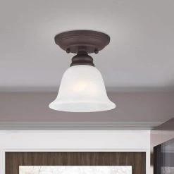 Essex 1 Light Bronze Semi Flush Mount by Livex Lighting -Livex Lighting shop bronze livex lighting flush mount lights 1350 07 a0 1000