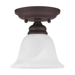 Essex 1 Light Bronze Semi Flush Mount by Livex Lighting -Livex Lighting shop bronze livex lighting flush mount lights 1350 07 c3 1000
