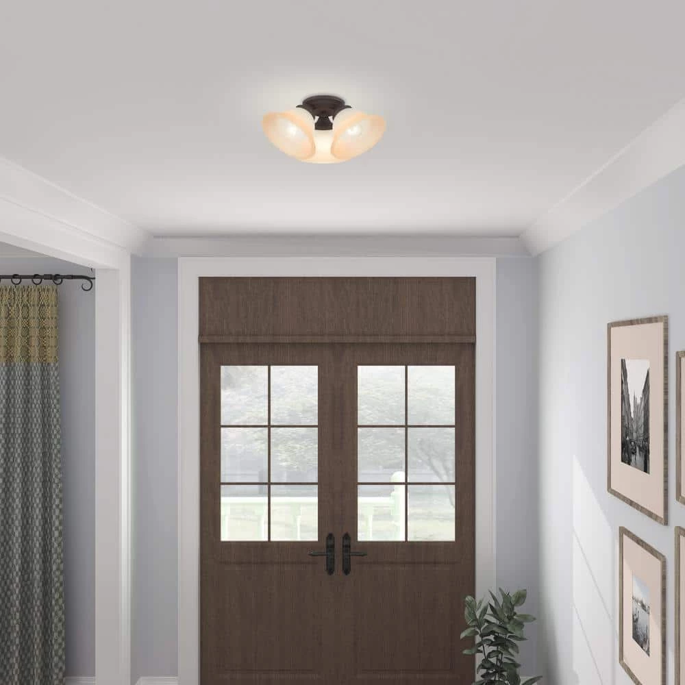 Wynnewood 3 Light Bronze Flush Mount by Livex Lighting 5 Wynnewood 3 Light Bronze Flush Mount by Livex Lighting - Image 5