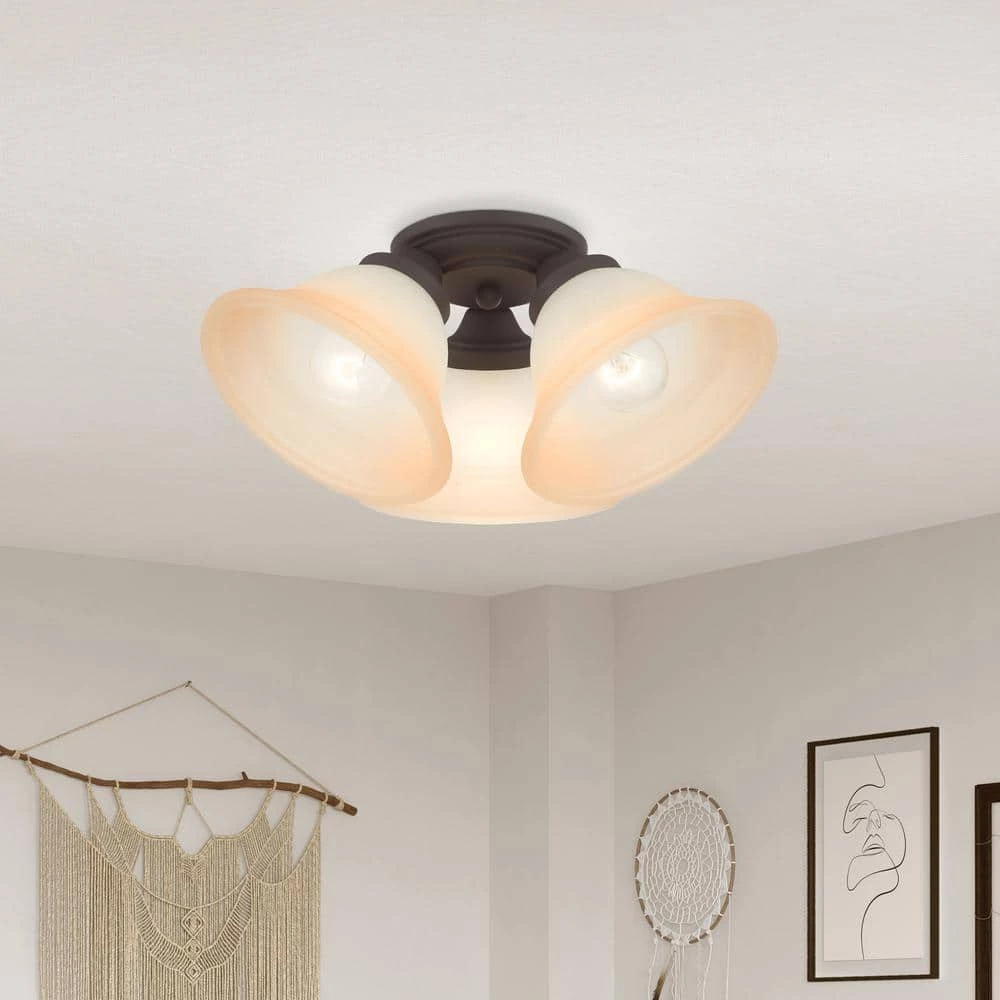Wynnewood 3 Light Bronze Flush Mount by Livex Lighting 3 Wynnewood 3 Light Bronze Flush Mount by Livex Lighting - Image 3