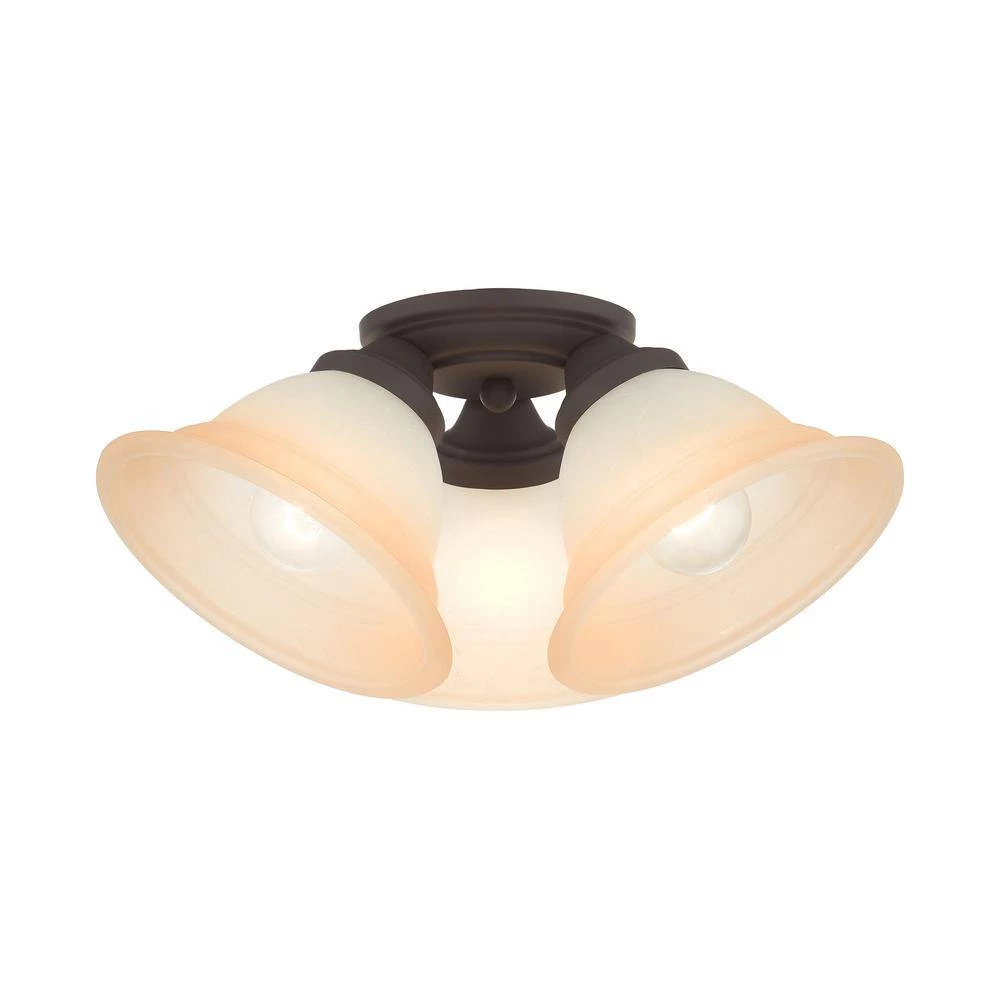 Wynnewood 3 Light Bronze Flush Mount by Livex Lighting 9 Wynnewood 3 Light Bronze Flush Mount by Livex Lighting - Image 9