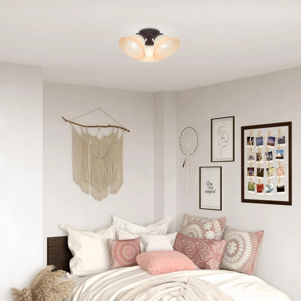 Wynnewood 3 Light Bronze Flush Mount by Livex Lighting 4 Wynnewood 3 Light Bronze Flush Mount by Livex Lighting - Image 4