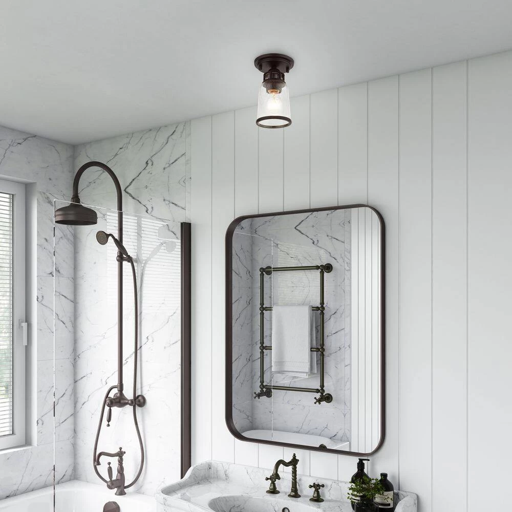 Lawrenceville 1 Light Bronze Flush Mount by Livex Lighting 4 Lawrenceville 1 Light Bronze Flush Mount by Livex Lighting - Image 4