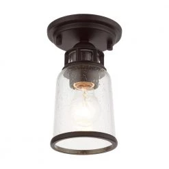Lawrenceville 1 Light Bronze Flush Mount by Livex Lighting 17 Lawrenceville 1 Light Bronze Flush Mount by Livex Lighting -Livex Lighting shop bronze livex lighting flush mount lights 45501 07 4f 1000