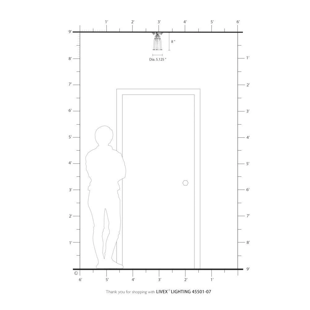 Lawrenceville 1 Light Bronze Flush Mount by Livex Lighting 5 Lawrenceville 1 Light Bronze Flush Mount by Livex Lighting - Image 5