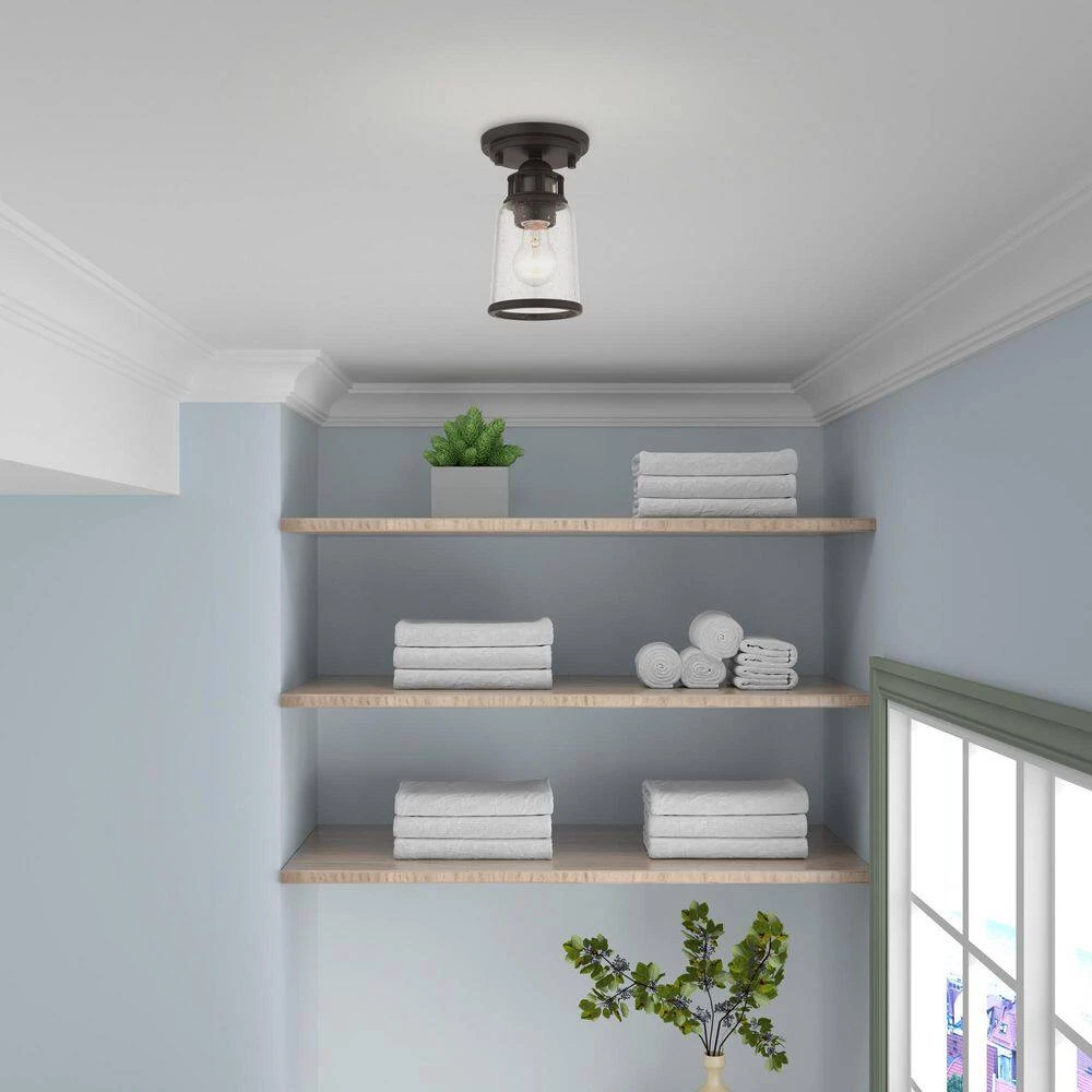 Lawrenceville 1 Light Bronze Flush Mount by Livex Lighting 2 Lawrenceville 1 Light Bronze Flush Mount by Livex Lighting - Image 2