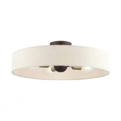 Venlo 4 Light Bronze with Antique Brass Accents Semi Flush Mount by Livex Lighting