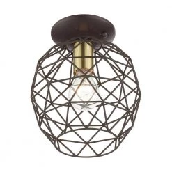 Geometrix 1 Light Bronze Flush Mount by Livex Lighting -Livex Lighting shop bronze livex lighting flush mount lights 46598 07 1f 1000