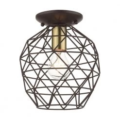 Geometrix 1 Light Bronze Flush Mount by Livex Lighting
