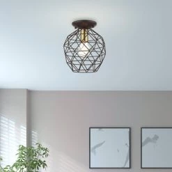 Geometrix 1 Light Bronze Flush Mount by Livex Lighting -Livex Lighting shop bronze livex lighting flush mount lights 46598 07 a0 1000