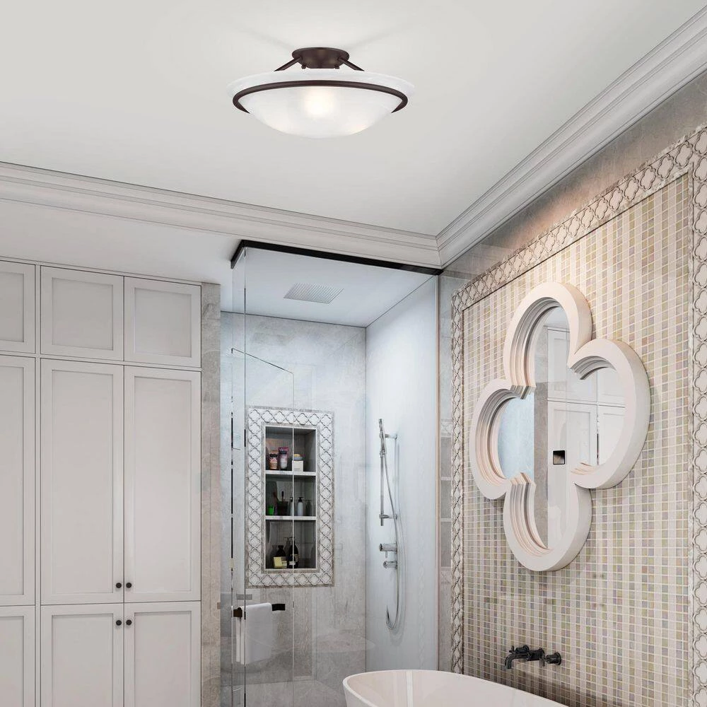 Newburgh 3 Light Bronze Semi Flush Mount by Livex Lighting 5 Newburgh 3 Light Bronze Semi Flush Mount by Livex Lighting - Image 5