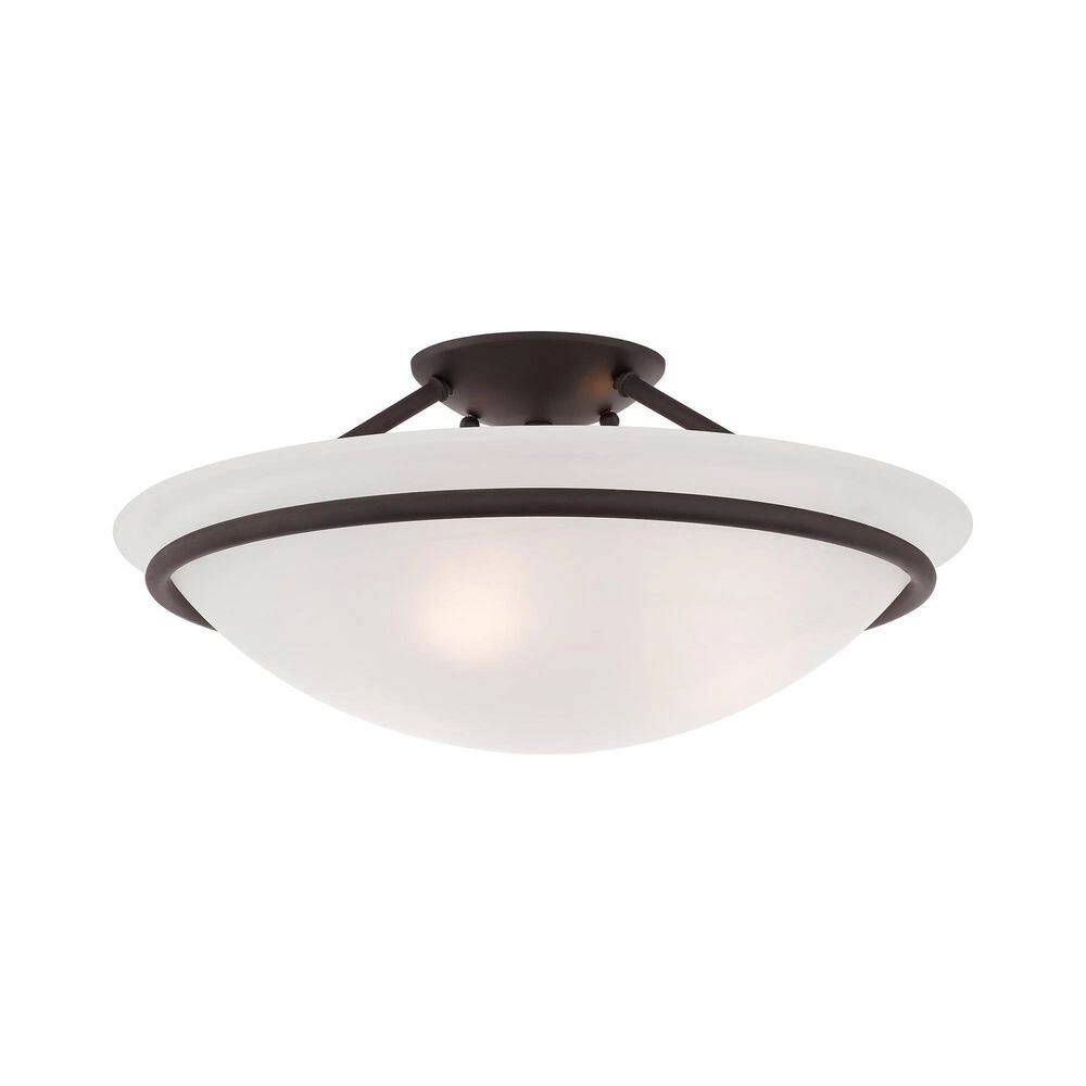 Newburgh 3 Light Bronze Semi Flush Mount by Livex Lighting 9 Newburgh 3 Light Bronze Semi Flush Mount by Livex Lighting - Image 9