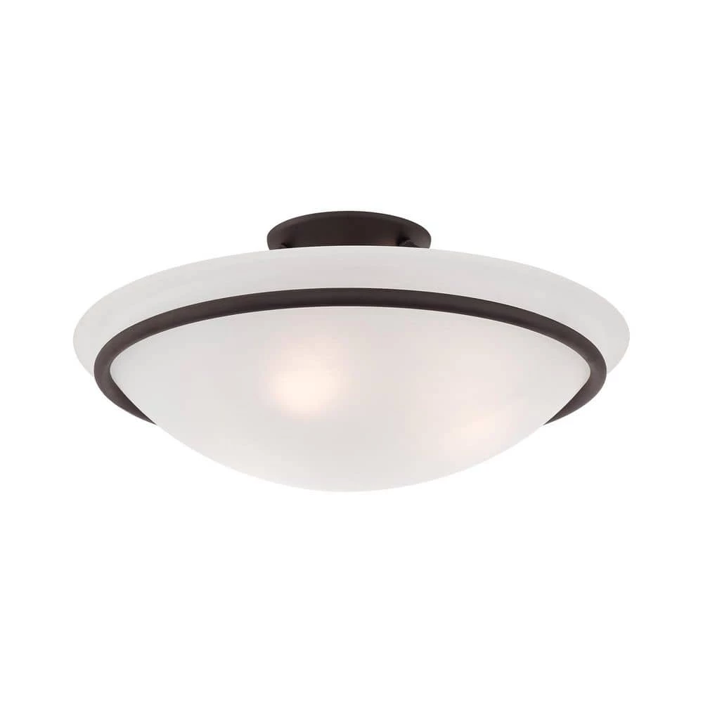 Newburgh 3 Light Bronze Semi Flush Mount by Livex Lighting 10 Newburgh 3 Light Bronze Semi Flush Mount by Livex Lighting - Image 10