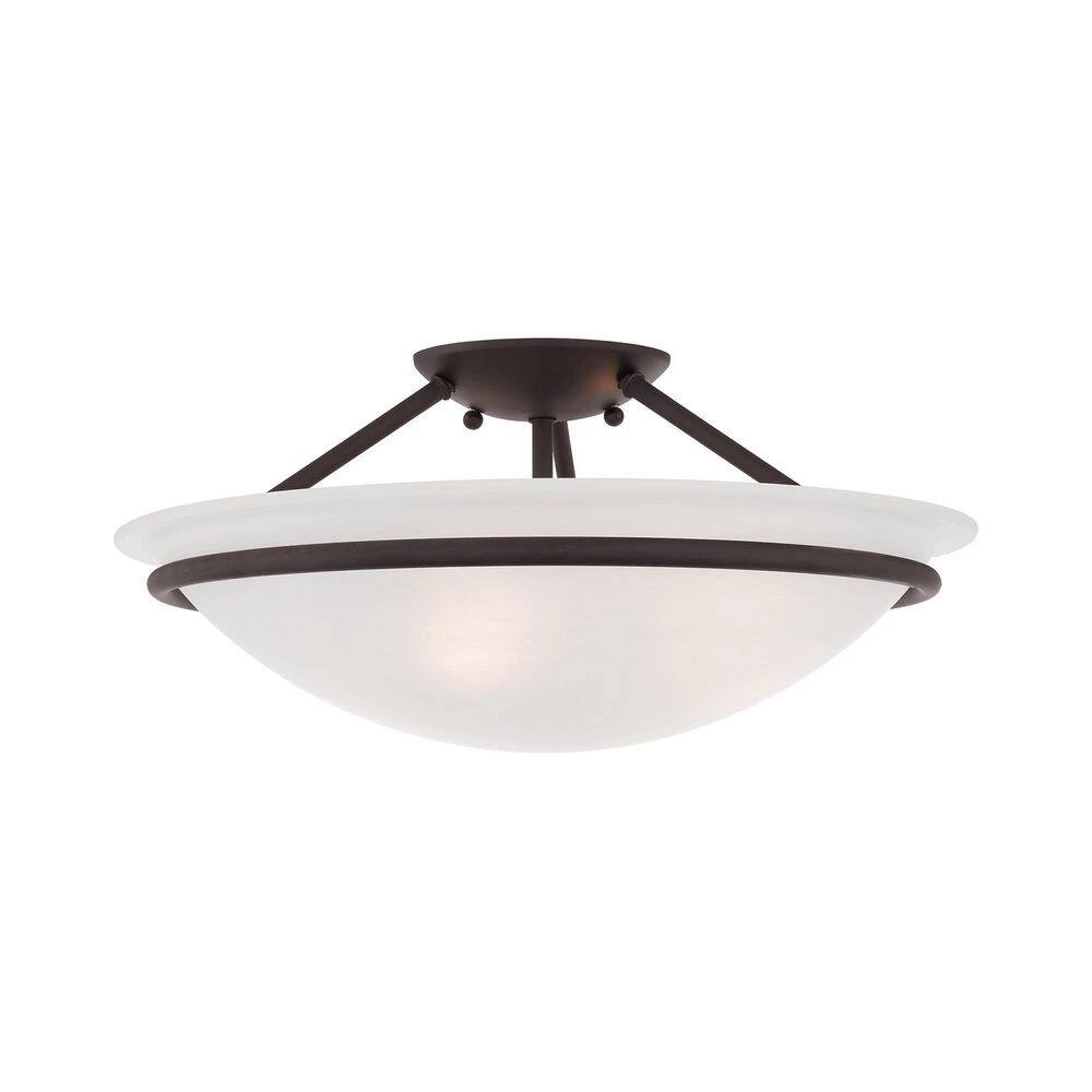 Newburgh 3 Light Bronze Semi Flush Mount by Livex Lighting 8 Newburgh 3 Light Bronze Semi Flush Mount by Livex Lighting - Image 8