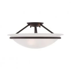 Newburgh 3 Light Bronze Semi Flush Mount by Livex Lighting
