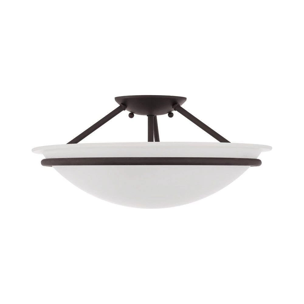 Newburgh 3 Light Bronze Semi Flush Mount by Livex Lighting 7 Newburgh 3 Light Bronze Semi Flush Mount by Livex Lighting - Image 7
