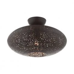 Charlton 1 Light Bronze with Antique Brass Accents Semi Flush Mount by Livex Lighting 16 Charlton 1 Light Bronze with Antique Brass Accents Semi Flush Mount by Livex Lighting -Livex Lighting shop bronze livex lighting flush mount lights 49183 07 1f 1000