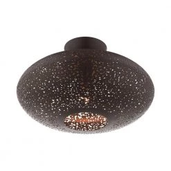 Charlton 1 Light Bronze with Antique Brass Accents Semi Flush Mount by Livex Lighting 17 Charlton 1 Light Bronze with Antique Brass Accents Semi Flush Mount by Livex Lighting -Livex Lighting shop bronze livex lighting flush mount lights 49183 07 44 1000