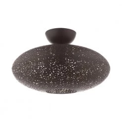 Charlton 1 Light Bronze with Antique Brass Accents Semi Flush Mount by Livex Lighting 14 Charlton 1 Light Bronze with Antique Brass Accents Semi Flush Mount by Livex Lighting -Livex Lighting shop bronze livex lighting flush mount lights 49183 07 c3 1000